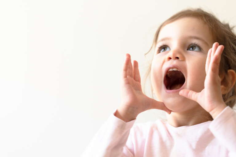 Toddler girl shouting