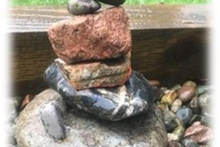 Pile of stones balancing on top of each other