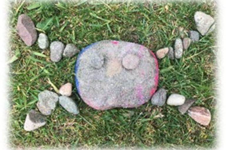 Pattern of stones on the ground