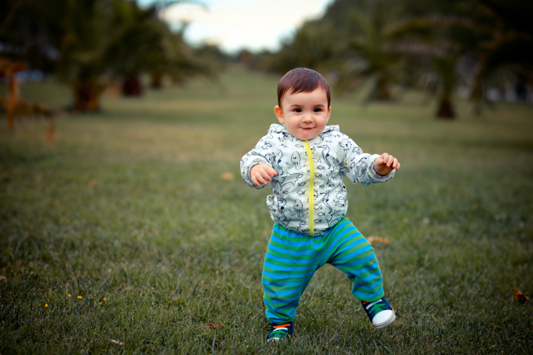 Child walking outside