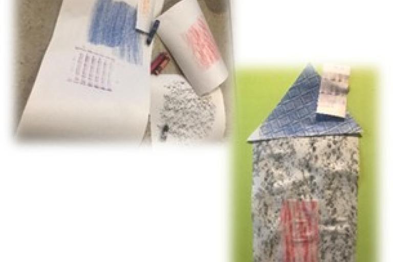 Wax rubbings of different textures