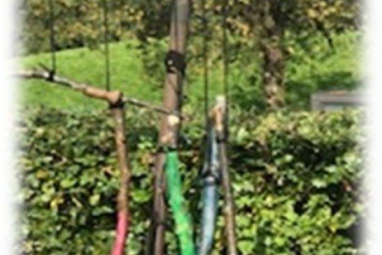 Homemade wind chimes made from sticks