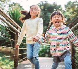 Two children running