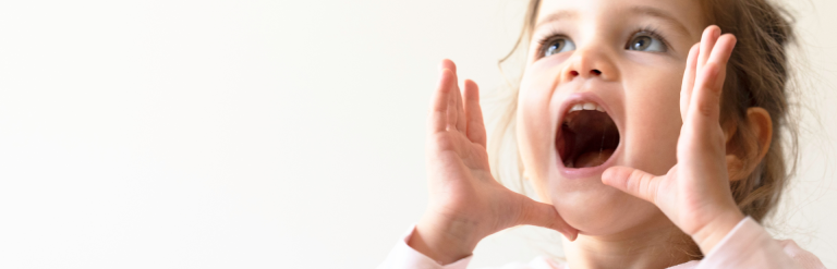 Toddler girl shouting