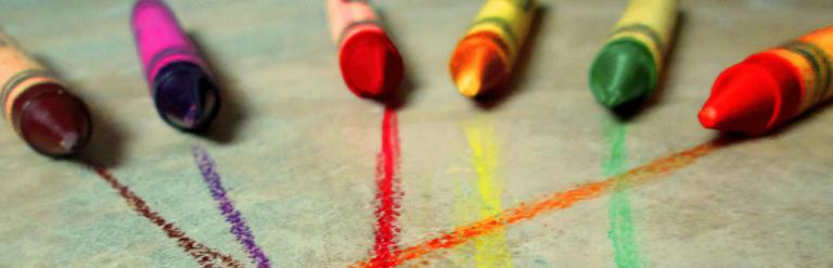 Different coloured crayons